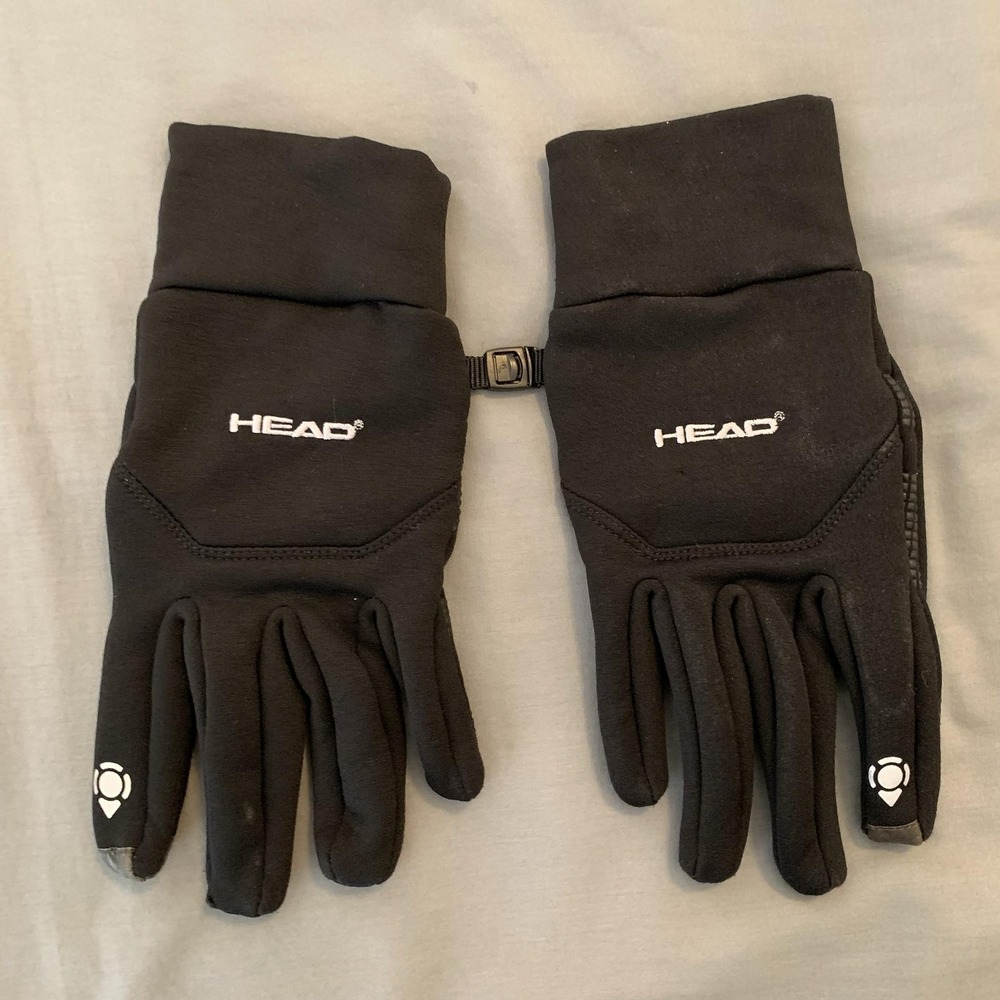 HEAD Gloves Mens XL Black Lightweight Stretch Running‎ Touchscreen Grip Training